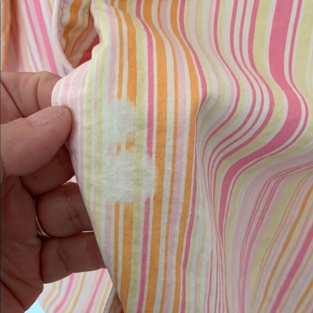 Gently Loved Disney Striped Pajama Top with Embroidered Winnie the Pooh - Picture 2 of 6